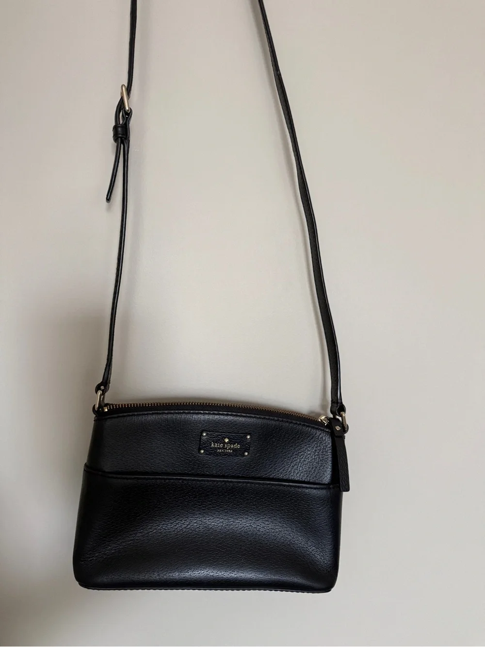 Kate Spade Black Leather Pebbled Crossbody